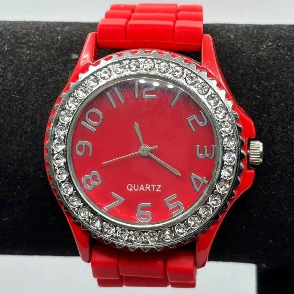 Red & Silver Men's Watch